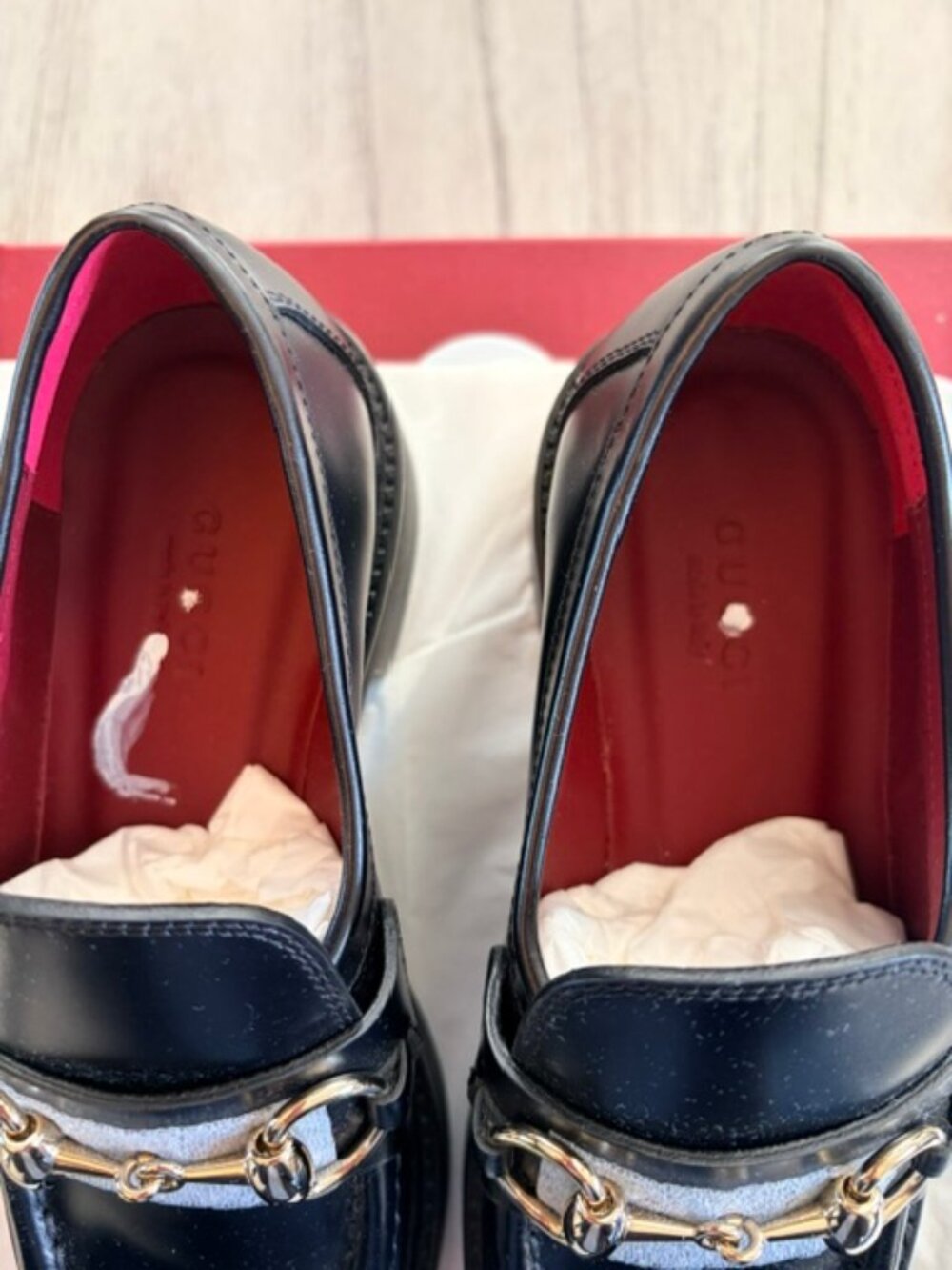NIB Gucci Horsebit Leather Loafers, Black 34.5 (4.5) - Picture 11 of 13